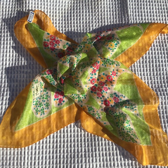 Vintage Yves Saint Laurent Silk Scarf - Picture 6 of 7